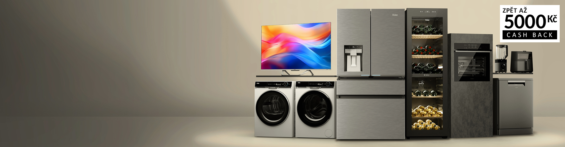 „Získejte CashBack v hodnotě až 5000 Kč k vybraným spotřebičům Haier!“