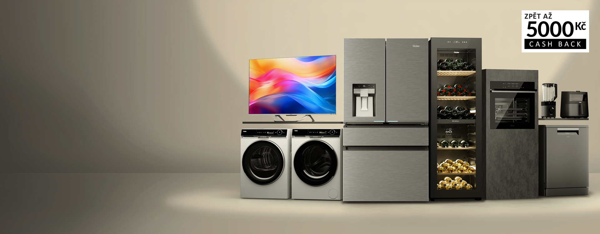 Získejte CashBack v hodnotě až 5000 Kč k vybraným spotřebičům Haier!