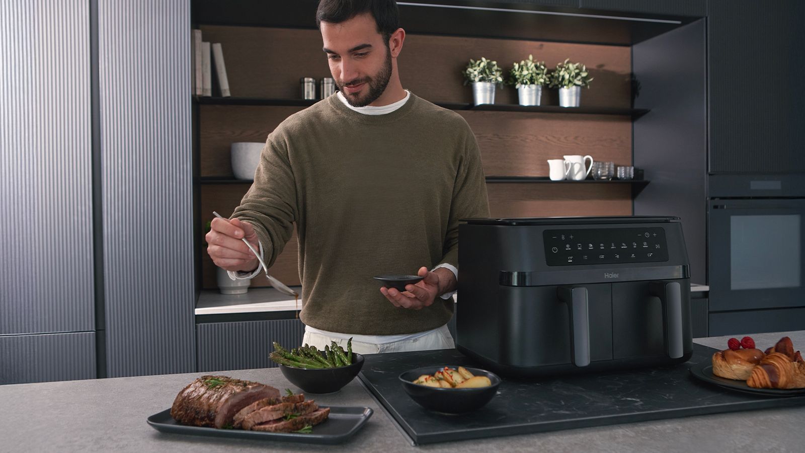 Duální horkovzdušná fritéza 8v1