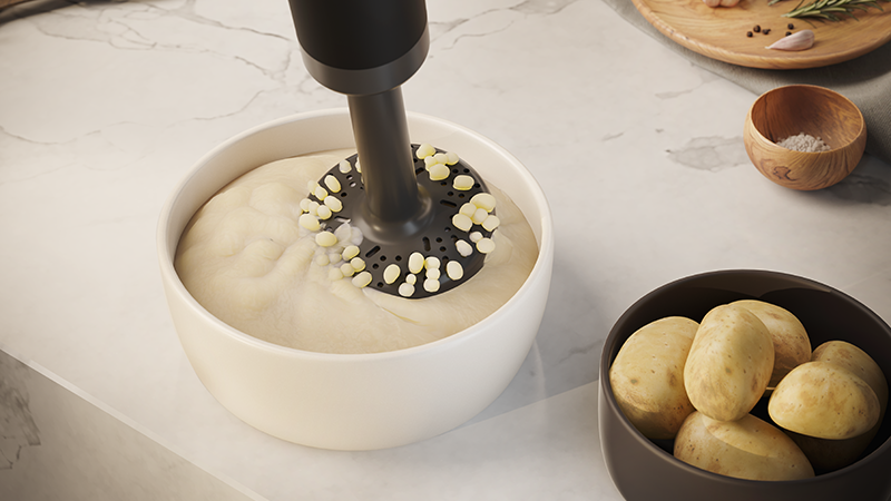 Smooth pureed vegetables